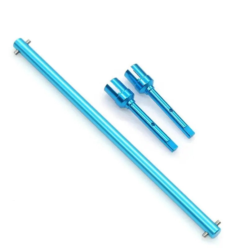 Blue Metal Central Drive Shaft & Propeller Joints Functional Gear RC Car Parts Upgrade Set, Compatible with Tamiya TT-02/TT-02B 1/10 Scale Models