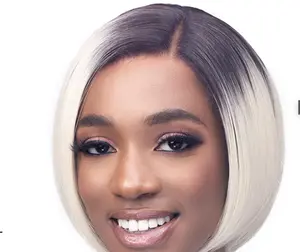 Bobbi Boss Billey Lace Front Synthetic Wig - Ombre Blonde to Dark Roots - High-Quality Fiber - Natural Look - Easy Maintenance