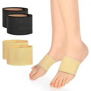 Dimeho 2 Pairs Arch Support Sleeves Plantar Brace Compression Bands Copper Arch Support Bands Sturdy Copper Infused Wrap Straps for Women Men Skin-Friendly Sleeve