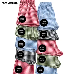 SEC College Women’s Boxers Tailgate-Ready Custom Gingham Shorts with State Logos Florida Louisiana Arkansas Alabama Texas Kentucky Soft Polyester Elastic Waist