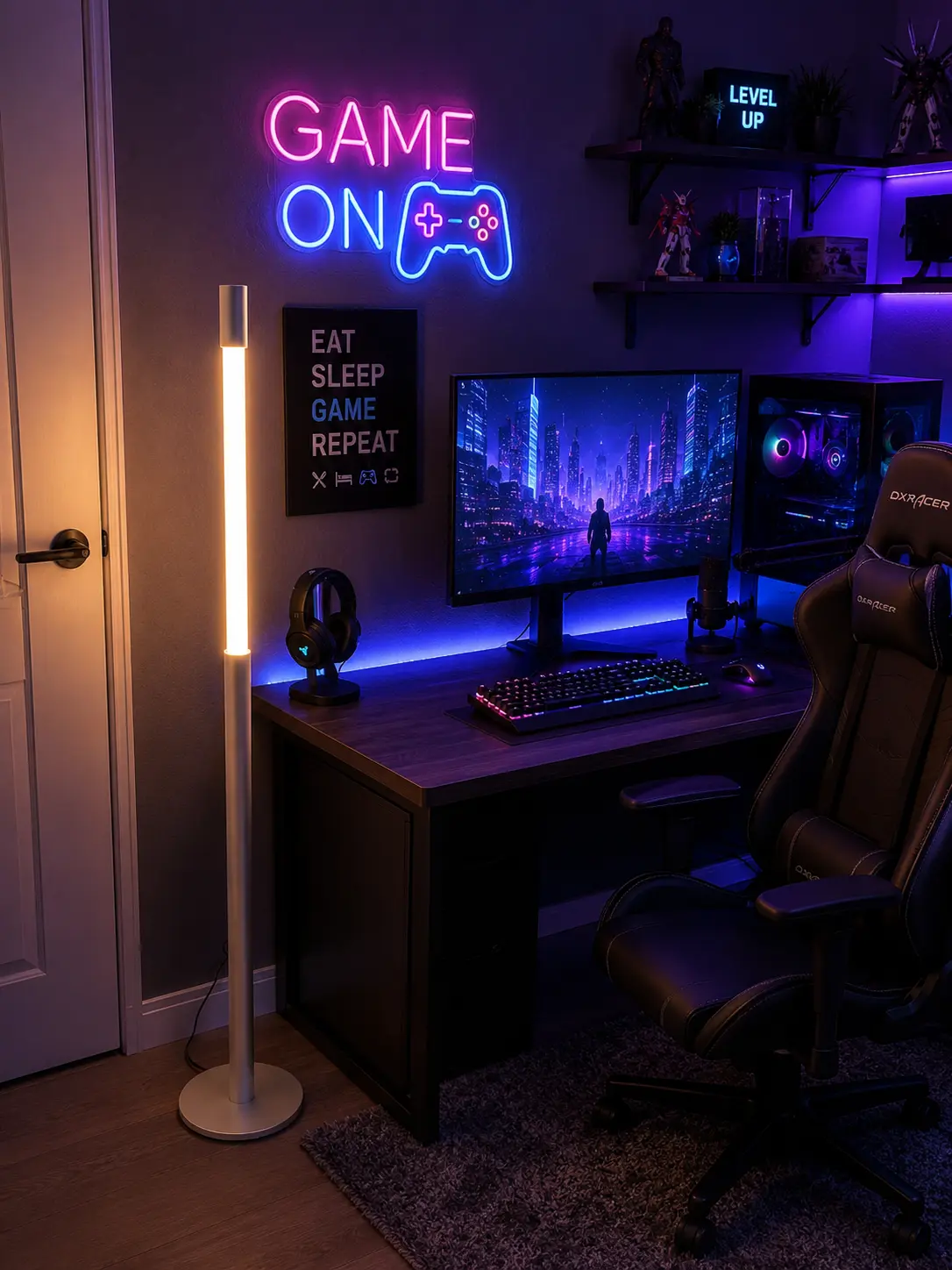 Magic Telescopic LED Floor Lamp | 35"-53" Adjustable Acrylic Light Tube | Frosted Silver Luxury Tall Lamp with Touch Switch