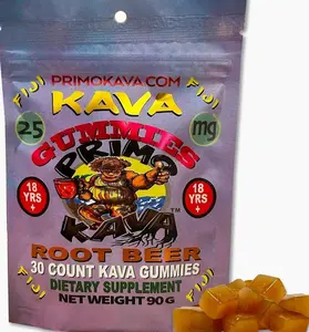 Kava Kava Gummies 25mg – Strong Noble Kava with 25mg Kavalactones for Calm & Relaxation – Fast-Acting Fiji Kava Root Extract – Root Beer Flavor – 15 Count