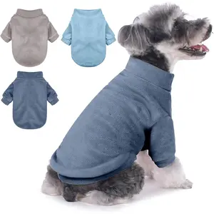 3 Pack Ultra Soft Warm Dog Sweater for Small Dogs Girl Boy, Winter Warm Puppy Clothes Dog Coat (Gray+Azure+Navy, Medium)