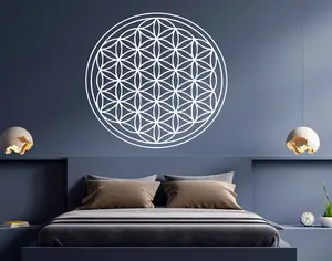 Flower of Life Symbol wall decal, Geometrical Mandala vinyl wall sticker, Sacred Geometry symbol - n012 Decor Smooth Decorative