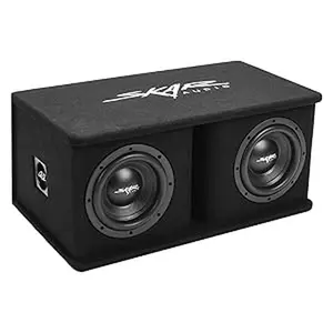 Skar Audio Dual 8-Inch 1400W Loaded SDR Subwoofer Enclosure, High-Power Car Audio Subwoofer System for Enhanced Bass Performance