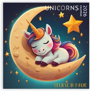 Unicorn Calendar 2026, Large 12 x 12 inch,  for Unicorn Lovers Calendar