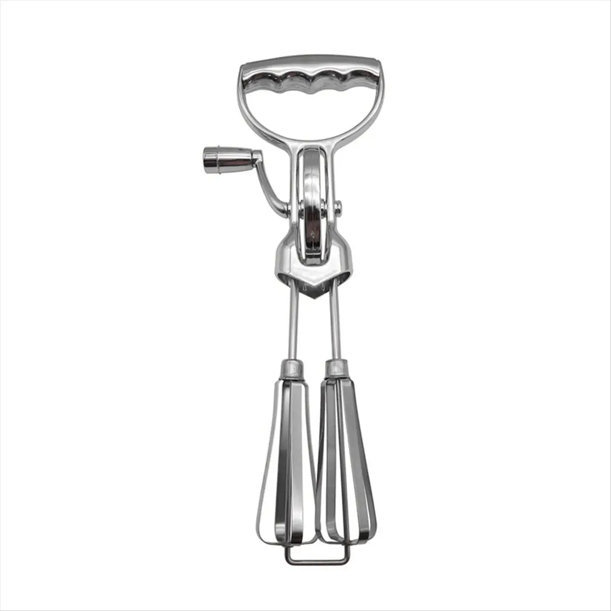 Hand Crank Kitchen Mixer, Handheld Double-Head Stainless Steel Rotary Whisk Utensils