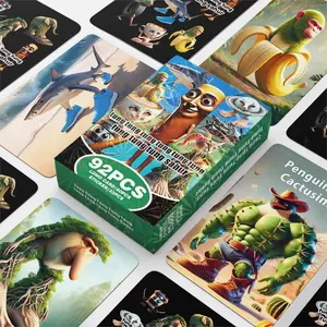 92 Pcs Mountain Sea Collection Sticker Cards, Sticker Sheets, Wooden Stick Human Shark Stickers, Collectible Card Set, Perfect for Collections, Sticker Pack Box