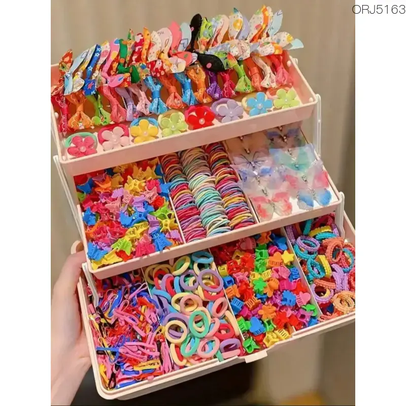 555Pcs Colorful Butterfly Hair Clips Set, Trendy Dopamine Flower Hair Ties & Claw Clips, Non-Slip Barrettes, Cute Hair Accessories for Girls & Women, Ideal for Daily, Party & Summer Styling