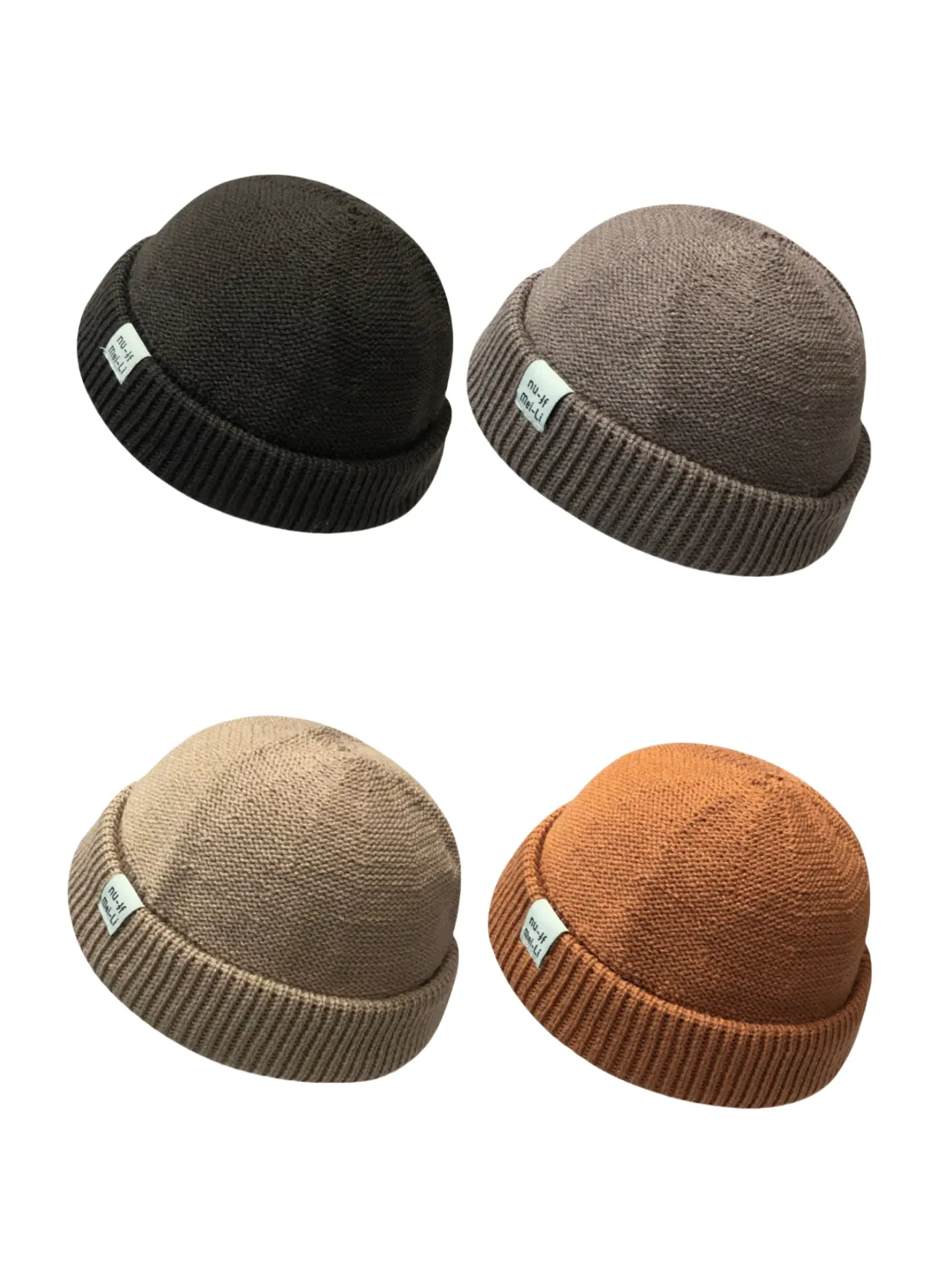 Unisex Round Top Fabric Beanie Hat, Knitted Winter Hat, Adjustable Loose-Fit Street Style Hip Hop Cap for All Seasons, Casual Fashion Winter Accessory, Knit Hats