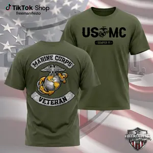 USMC Shirt ,250 Independence T-Shirt - Soft Cotton Poly Blend Tee, Uni-sex Classic Fit, Digital Print, 200gsm Heavyweight