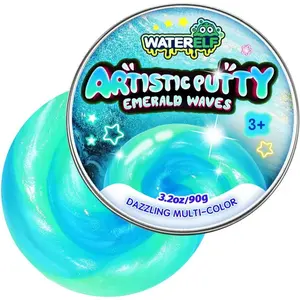 WATERELF Play Putty Slime for Kids, Fidget Sensory Artistic Therapy Putty Toys for Boys Girls Adults, Stress Relief Non-Sticky, 3.11 Inch 3.2 Oz – Blue/Green