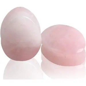 Teardrop Rose Quartz Ear Gauges Plugs Tunnels Expanders Stretcher  Stone Double Flared Earrings    (3/4"(19mm))