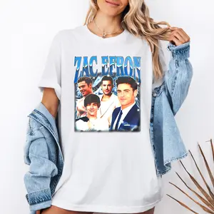 Zac Efron Signature Shirt, Minimal Celebrity Tee, Vintage Actor Graphic T-Shirt