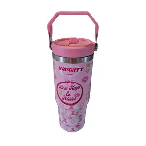 Cute Bear Hugs and Kisses - Cup/Tumbler With Lid - 30 OZ