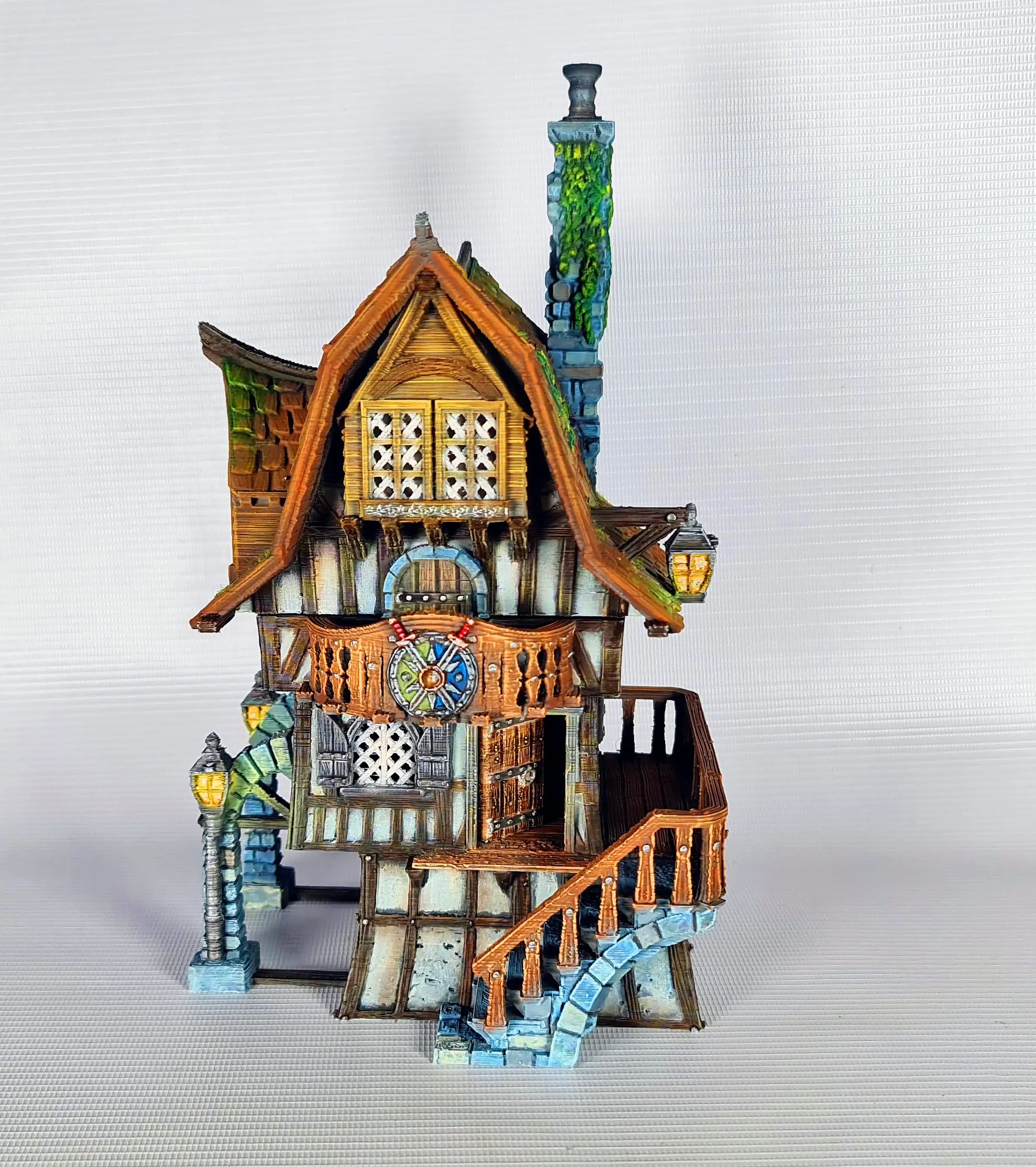 UNPAINTED Medieval Town Terrain - Stonevale Villa Unpainted 3D Printed for D&D Pathfinder Fantasy RPG Sessions