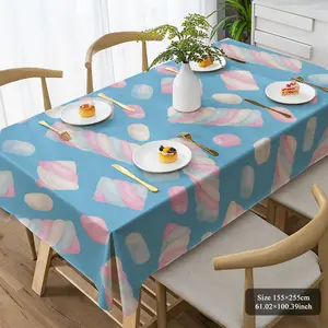 Sweet Marshmallow Print Tablecloth for Kids' Candy Themed Birthday & Dessert Table Decor Birthday Party Decorations