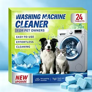Eco-Friendly Washing Machine Cleaner 24 Tablets  – Effectively Removes Pet Hair, Eliminates Odors & Residue for a Fresh Clean Machine