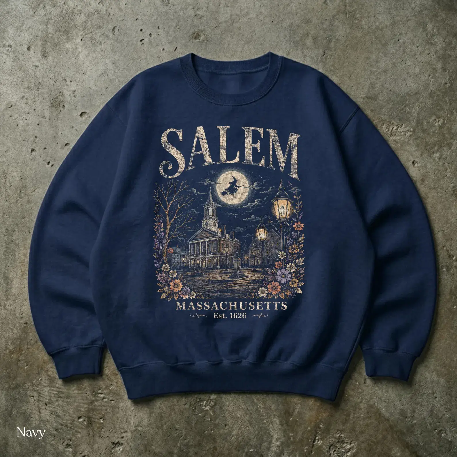 Salem Massachusetts Sweatshirt, Vintage Witch City Halloween Graphic Sweatshirt