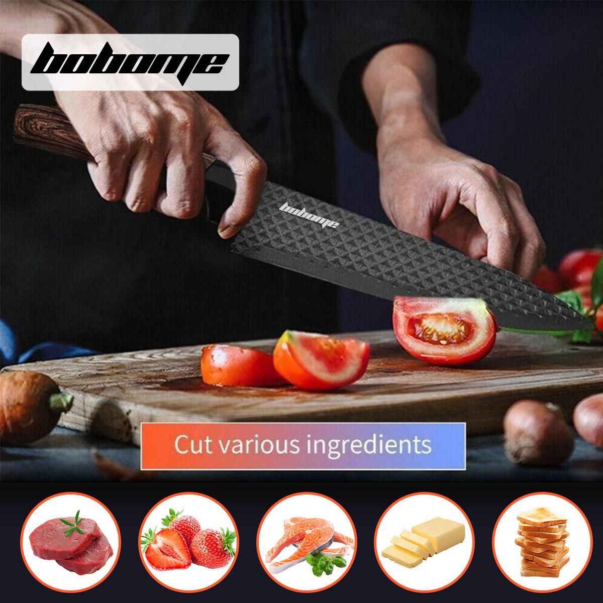 6 Piece Kitchen Knife Set - Stainless Steel Ultra Sharp Chef Knife Set, Anti-Rust Non-stick, Ergonomic Wood Handle - Aesthetic Kitchen Knives,Knife Block Wooden for Kitchen, Perfect Christmas,Thanksgiving Gift