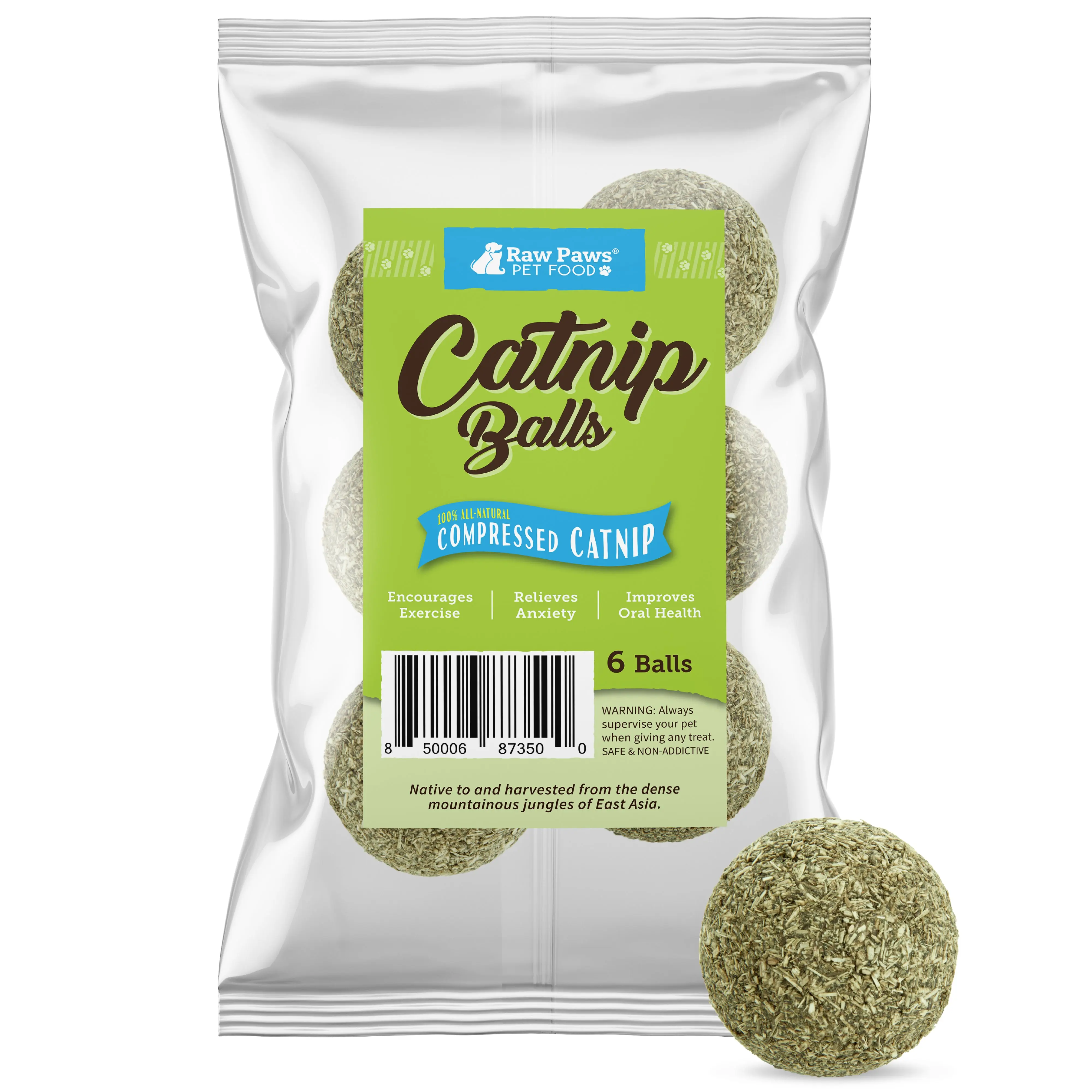 Natural Compressed Catnip Balls, 6-ct