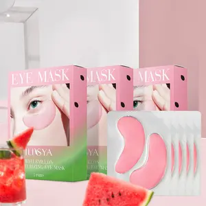 ILISYA watermelon crescent collagen eye mask 5 pieces/box, a total of 3 boxes, containing niacinamide and watermelon extract, moisturizing and nourishing skin, suitable for dry skin around eyes, men and women home skin care good summerwins