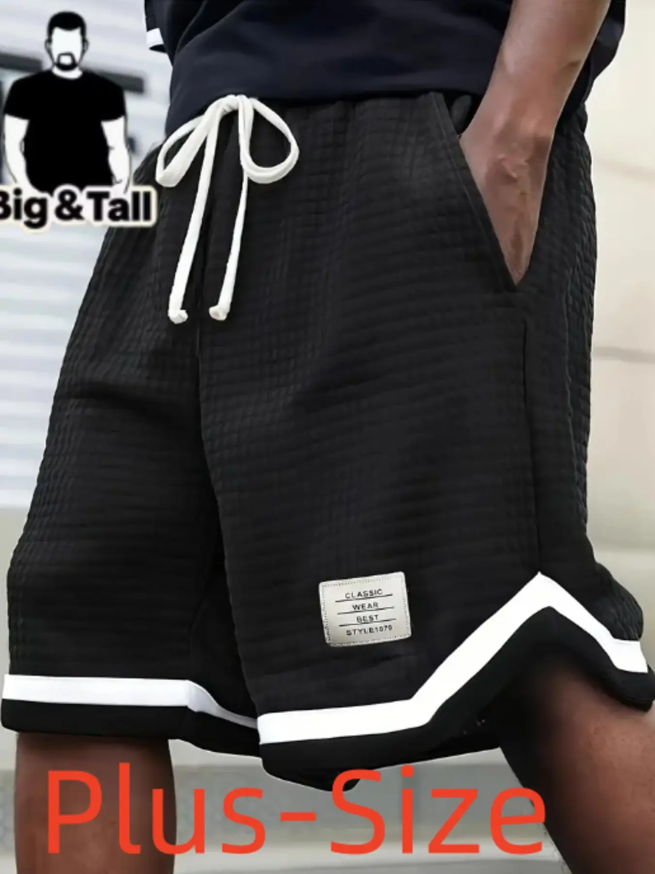 Men's Large Size Casual Sporty Knit Shorts, Perfect for Leisure, Running, Walking, Outdoor Relaxation, Comfortable and Stylish