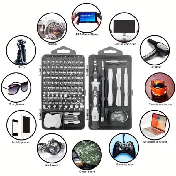 115 in 1 Precision Screwdriver Set Magnetic Repair Tool Kit with Multi Bits for Mobile Laptop Electronics