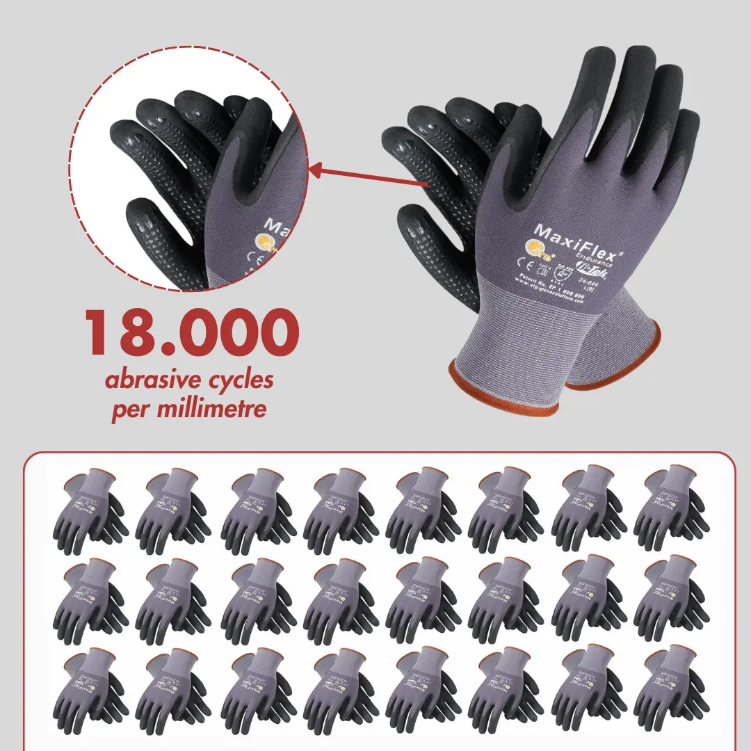 24 Pairs MaxiFlex Guantes de Construcción - MaxiFlex Gloves For Men - Guantes Para Trabajo - MaxiFlex Men's Construction Gloves