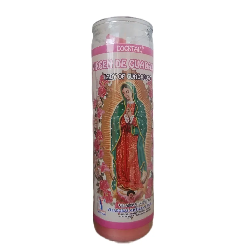 Cocktail Virgen de Guadalupe Aromatic Candle - Lady of Guadalupe for Faith, Protection & Blessings - Ideal for Prayer and Gratitude - Ornaments, Decoration, Decor, Freshener, Mother, Light