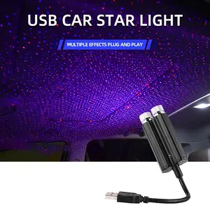 2-In-1 Starry Night Lamp, Dreamy Ambiance Light, Car LED Lamp, Lights, USB Powered, 360° Rotating Effect, Car Interior Decor
