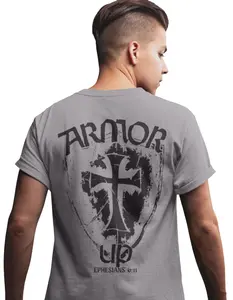 Armor Up Shield And Cross T-Shirt, Ephesians 6:11 Faith Graphic Tee, Christian Streetwear, Armor of God
