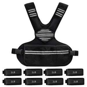 Women's Adjustable Weighted Vest, Neoprene, Removable Iron Sand Packs, Reflective, Zippered Pocket, 4-10 lb or 6-20 lb