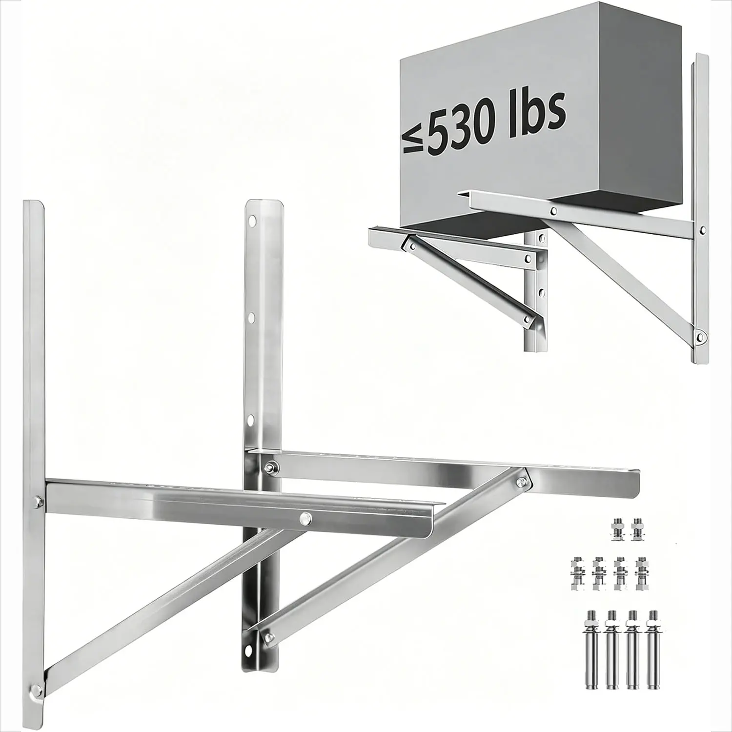 Sturdy Heavy Duty Mini Split Wall Mounting Bracket, Rust-Free Stainless Steel AC Support Bracket for 9000-24000BTU Condensers, Sturdy Bracket