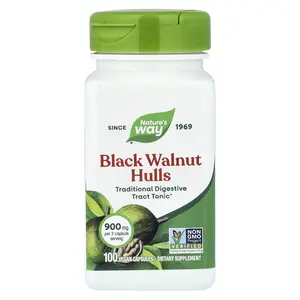 Nature's Way Black Walnut Hulls, 100 Vegan Capsules (450 mg per Capsule)