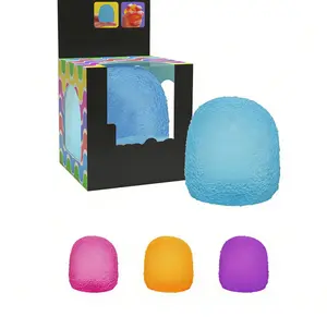 Gumdrop-Shaped Sensory Toy with Groovy Squeeze, 4 Assorted Colors (One Random Color)