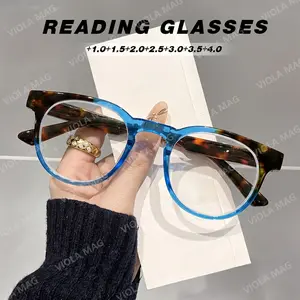 Gigula Fashion Reading Glasses for Middle Aged and Elderly, Tortoiseshell Anti-Blue Light, Includes Microfiber Cloth and Storage Box