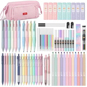 Nicpro 78 PACK Aesthetic School Supplies with Cute Pen Case, Pastel Highlighters, Ink Gel Pens, Mechanical Pencils, Ballpoint Pen for Student Stationary, ideal Christmas gifts