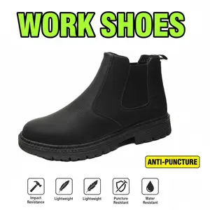 Anti-Piercing Safety Boots Splash-proof Smash-proof Puncture-proof Breathable Unisex Chef Work Shoe Waterproof Anti-slip Durable Outdoor Comfortable Safety Shoes