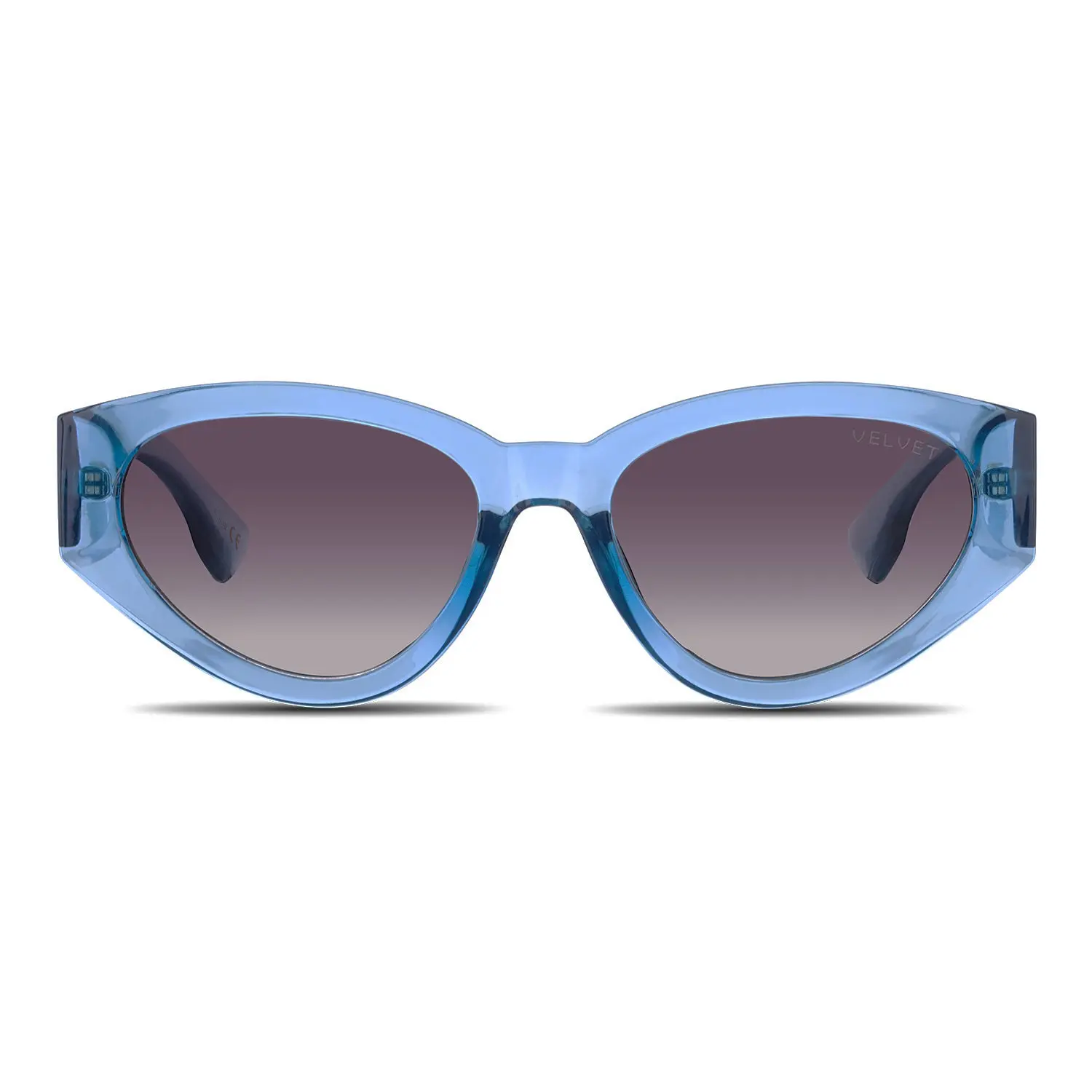 Velvet Eyewear Rosa Cat Eye Sunglasses for Women V746DK05 Dusk Frame Grey Fade Lenses Small to Medium Size 100% UV Protection