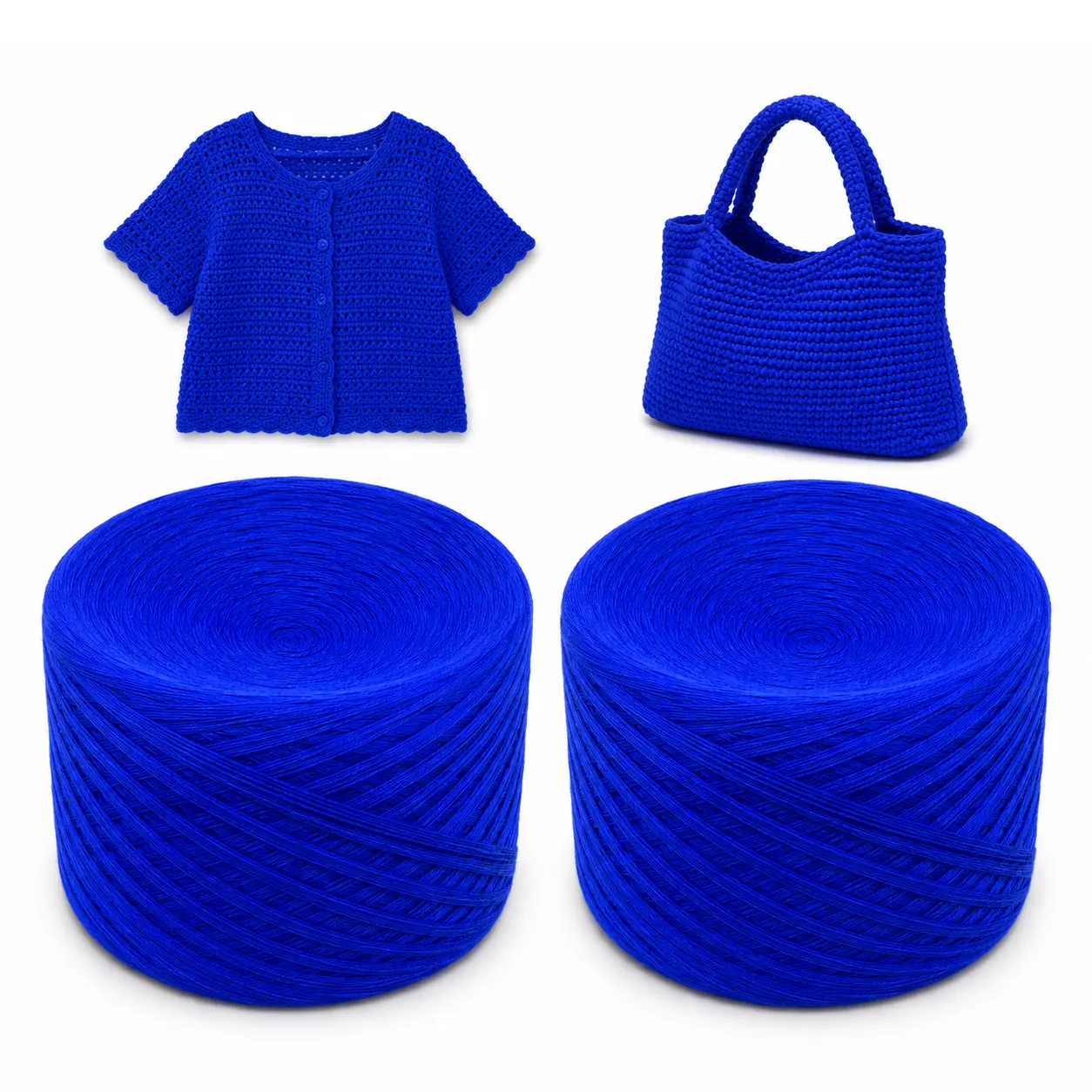 2Pcs 400g 100% Cotton Crochet Thread & Knitting Yarn Set, Soft Fine Solid Color Yarn for Cardigans, Sweaters, Shawls, Scarves, Tote Bags, Dresses, Blankets & Table Runners, Includes Hook & Stitch Markers