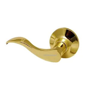 Constructor Prelude Dummy Left Lever Door Lock with Knob Handle Lockset- Polished Brass