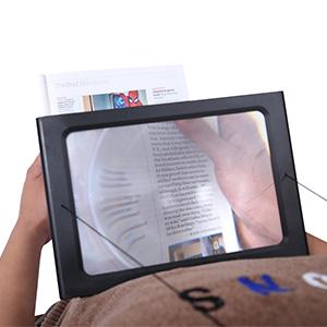 3X Hands-Free Neck Hanging Magnifier, Foldable Portable Full Page Magnifying Glass for Reading, Crafts, Hobbies & Seniors