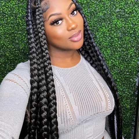 36 Inch Long Braided Lace Front Wigs for Women, Gorgeous Fashion Fluffy Wigs with Baby Hair, Synthetic Braided Full Lace Wigs for Party, Daily Use, Wigs That Look Like Real Hair