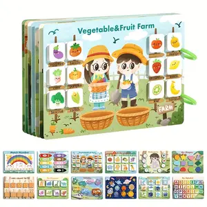 [Autism Sensory Toy] Autism Sensory Education Toy, 7-page Preschool Activity Binder and Early Learning Toy - Suitable for Boys and Girls to Develop Fine Motor Skills