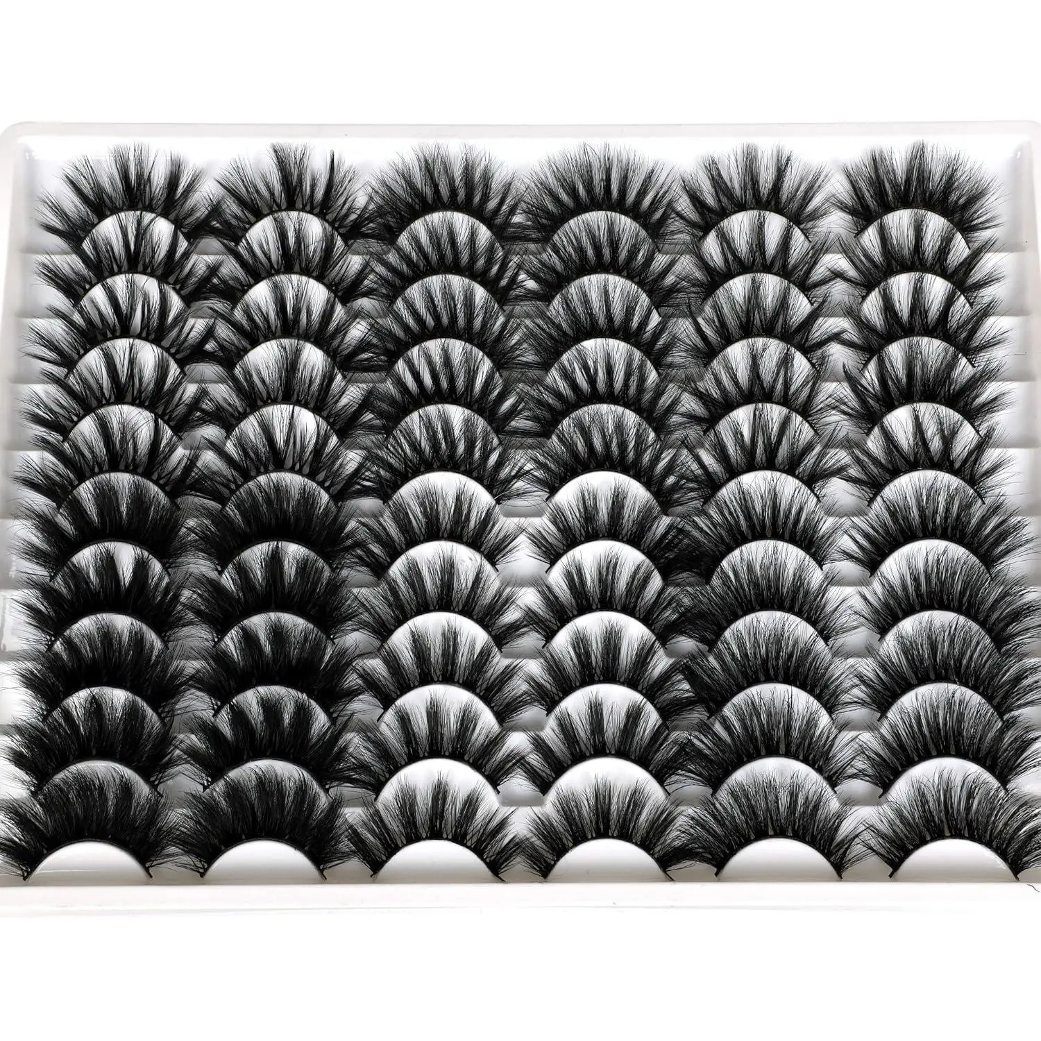 30 Pairs 20MM False Eyelashes Wholesale 6 Styles Mixed Lashes 8D Fluffy Volume Dramatic Faux Mink Eyelashes Pack Makeup Cosmetic