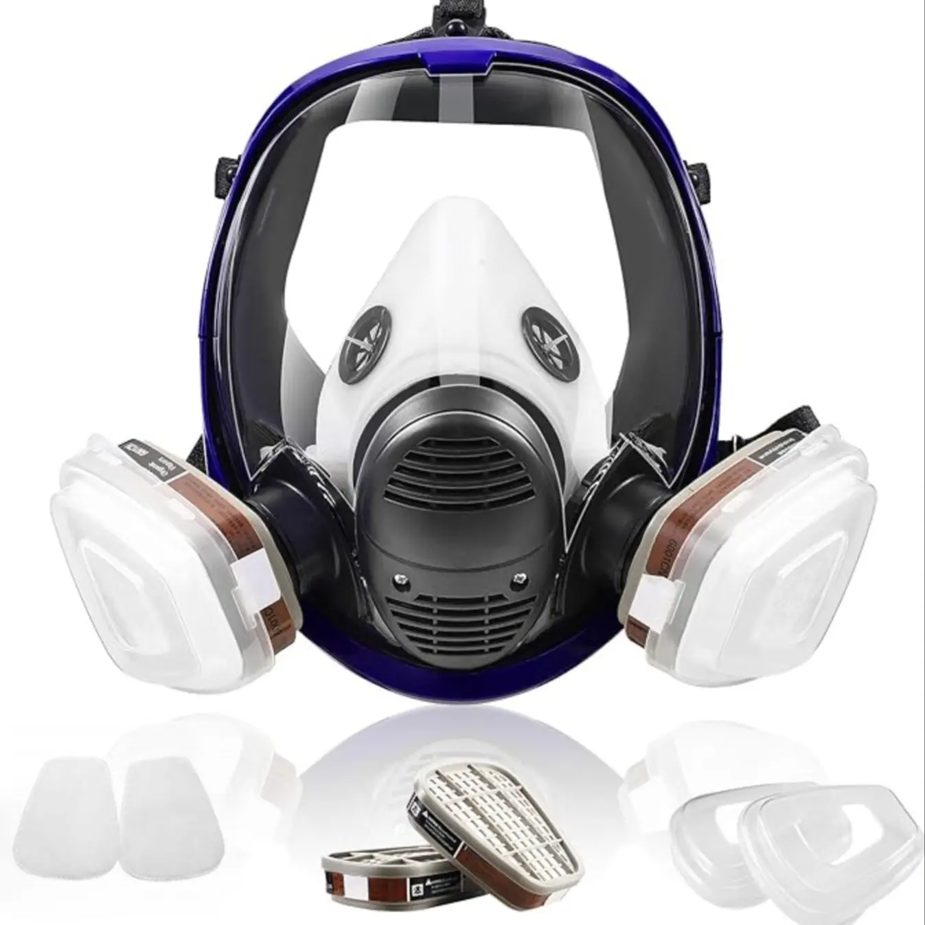 Full Face Respirator Mask with Filters, Protective Mask, Dustproof Gasproof Mask, Anti-Fog Anti-Gas Anti-Dust Protection, Ideal for Painting & Spraying Work Safety Gear, Safety Equipment