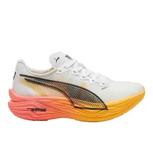 PUMA Womens Deviate Nitro Elite 3 Running Sneakers Shoes - Orange, White