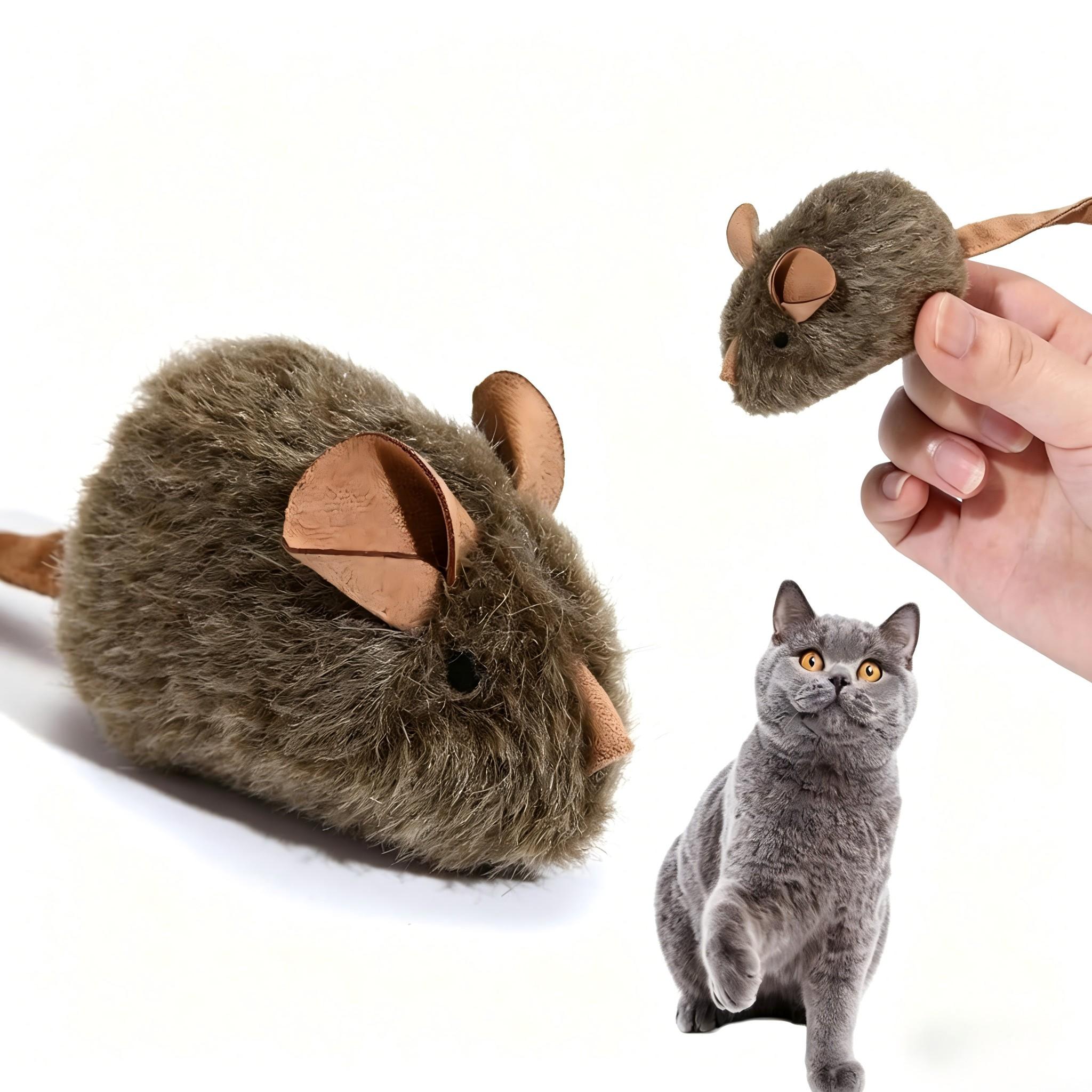 2 PCS Cat Simulator - Intelligent Mouse Sound-Activated Talking Fur Toy Mouse for Self-Entertainment and Relaxation - Cross-border Pet Toy