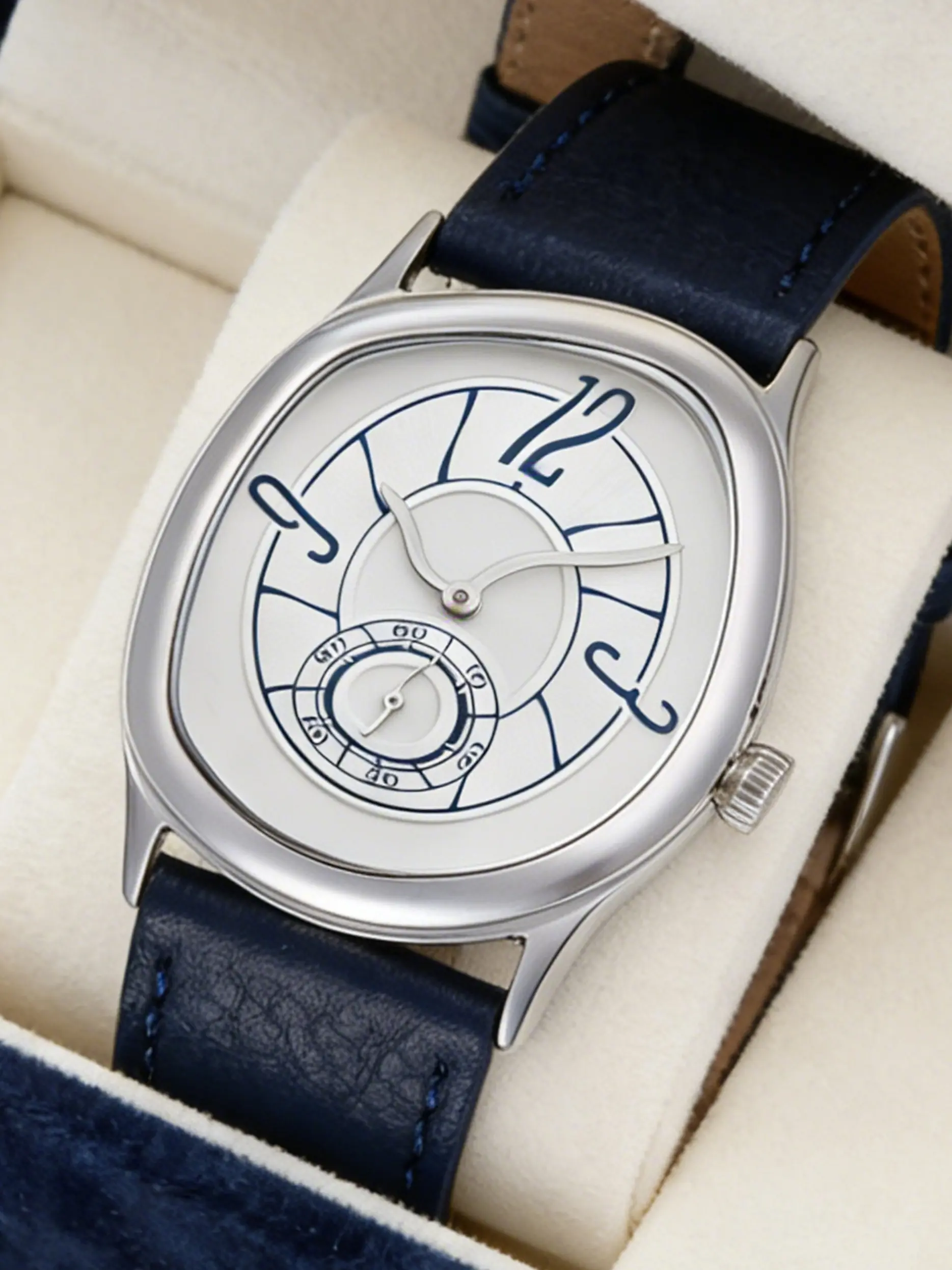 Men's Quartz Watch New Unique Twisted Design Fashion Trendy Creative Small Batch Leather Strap Analog Watch Fashionable Wristwatch